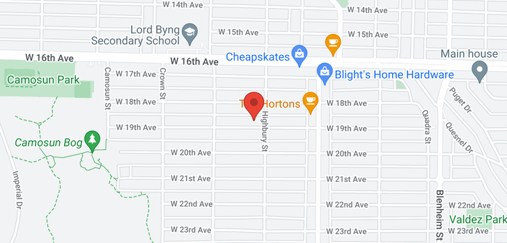 map of 3819 W 19TH AVENUE